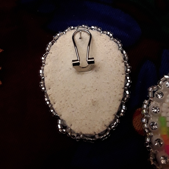 Reverse Teardrop Raindow Neon Earrings - Picture 4 of 4